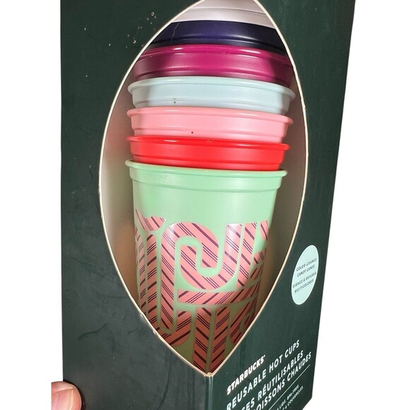 NEW Starbucks Color Changing Hot Cups 5-Pack 2020 Candy Cane Christmas - Picture 1 of 7